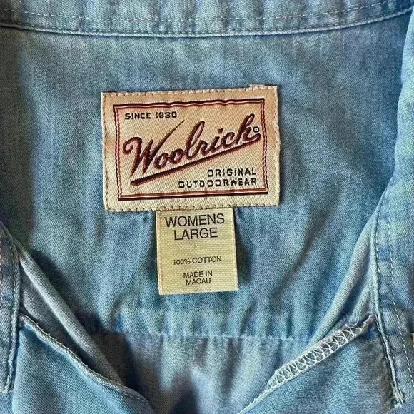 Women’s Woolrich Short Sleeve Button Down Size Large Top - Picture 5 of 6